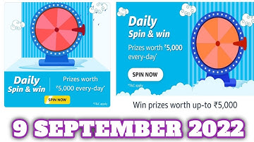 Amazon Funzone Daily Spin and Win Quiz Answers Today |9 SEPTEMBER 2022 | Daily Quiz Time