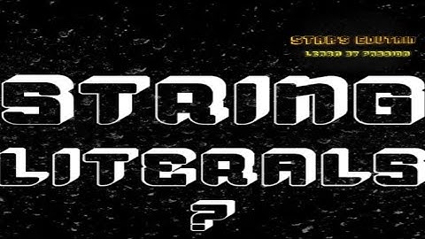 String Literals?||how to code||Programming concept...