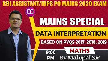9 PM - Data Interpretation | RBI Assistant | IBPS PO/Clerk Mains | Mahipal Sir Maths