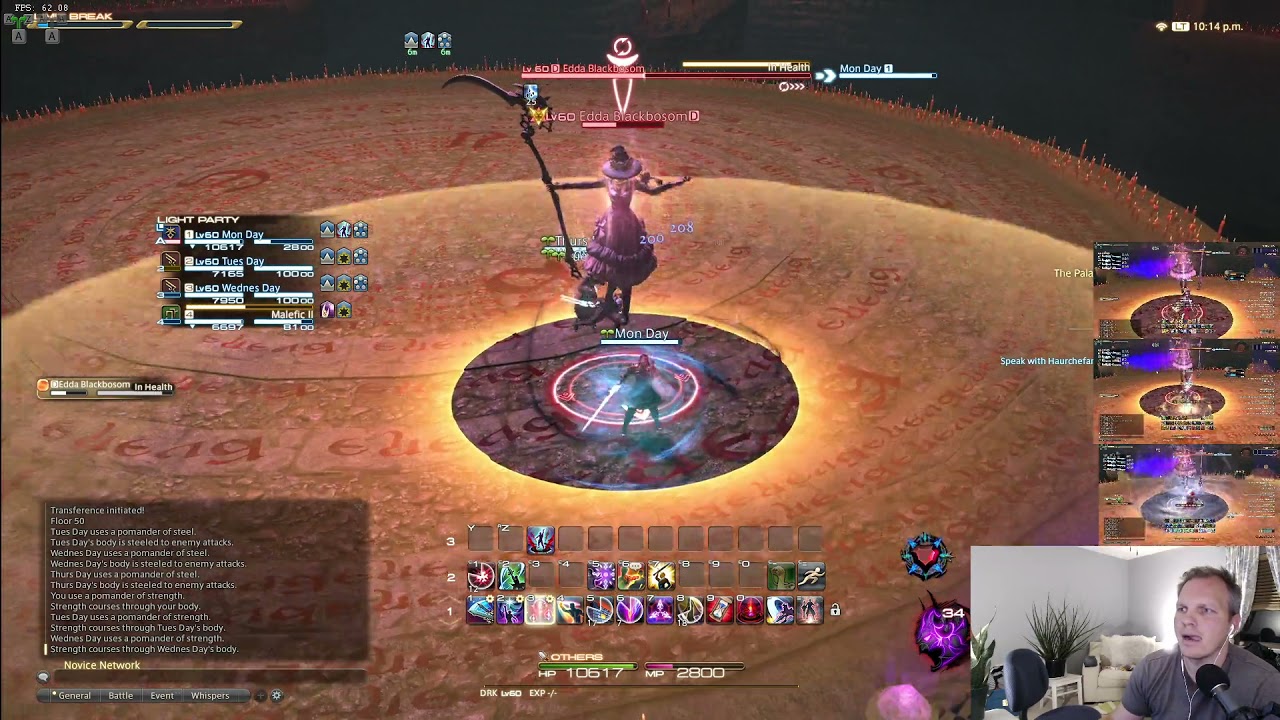 Ffxiv Multiboxing Solo Edda Blackbosom Lvl 50 Floor Boss Palace Of The Dead Youtube