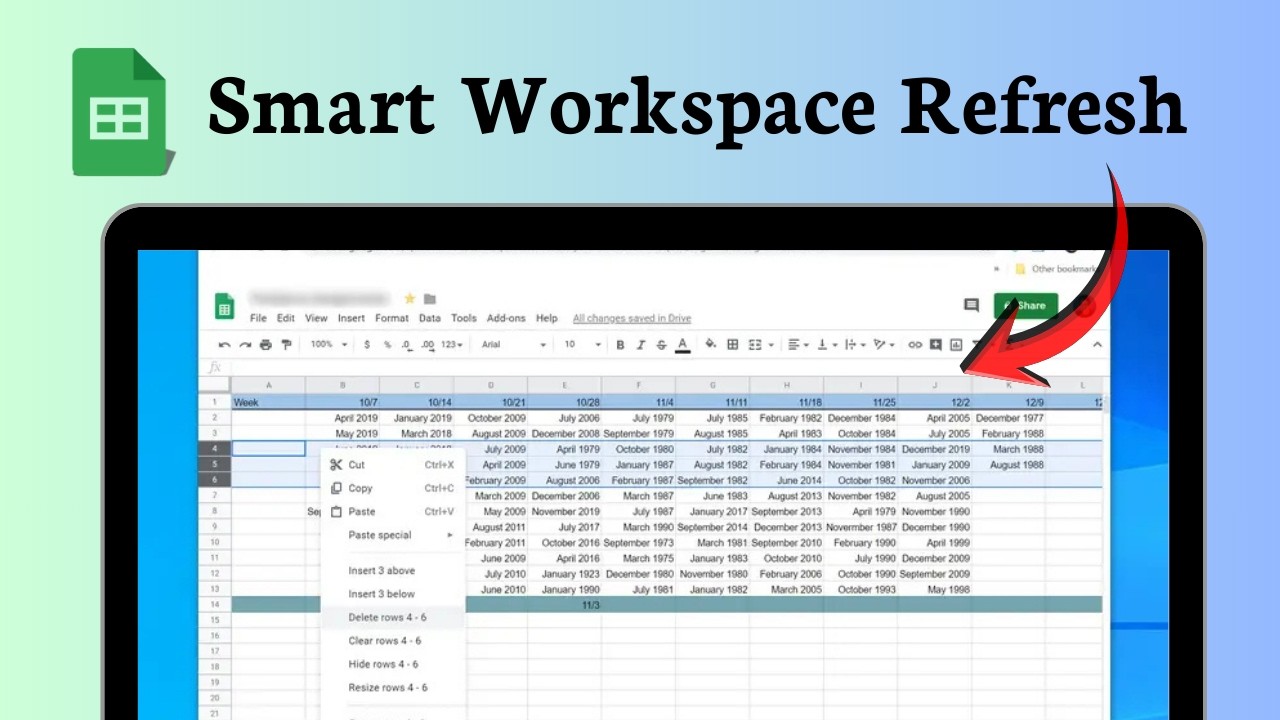 How to delete multiple rows in Google Sheets - YouTube