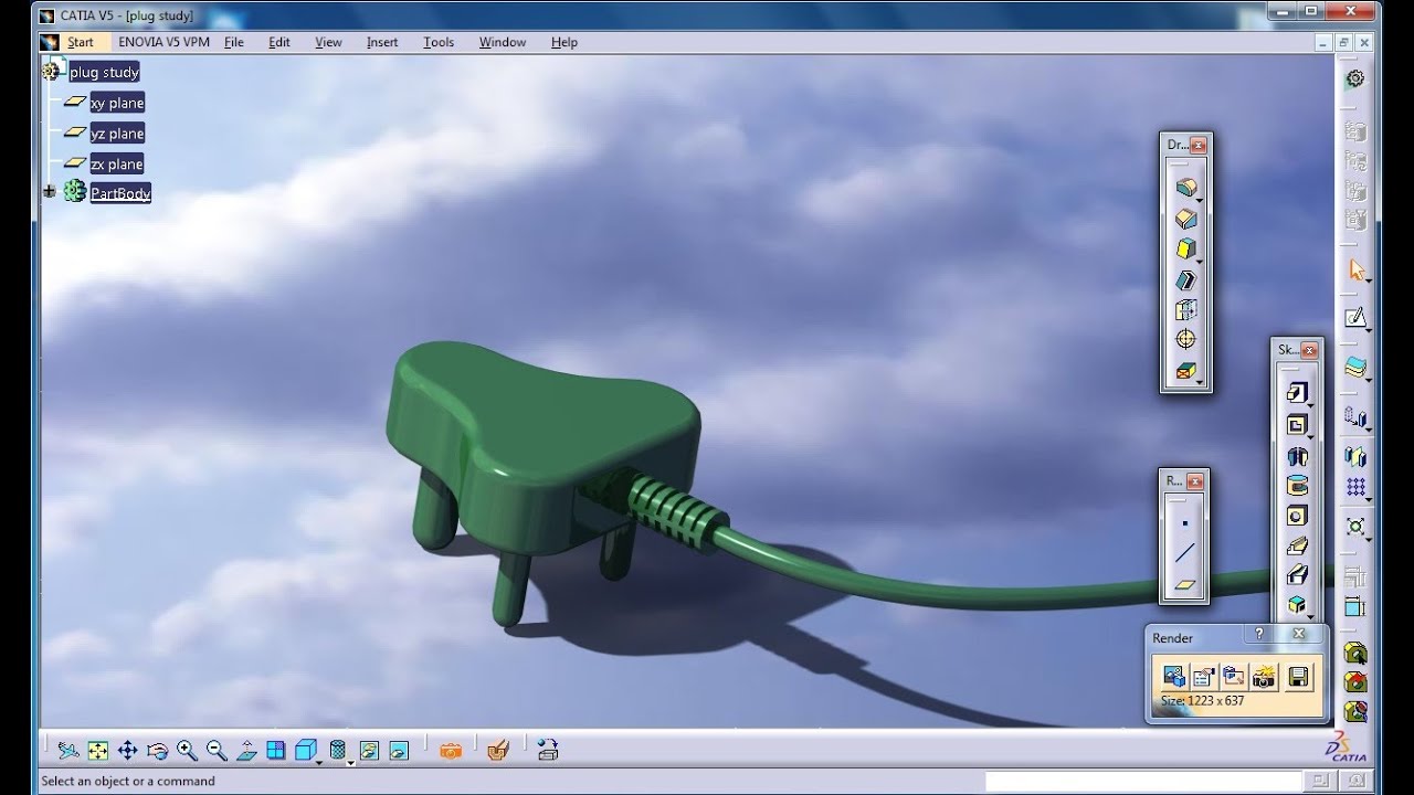 Catia V5 Tutorial|How to Create Plug head P1|Product Design