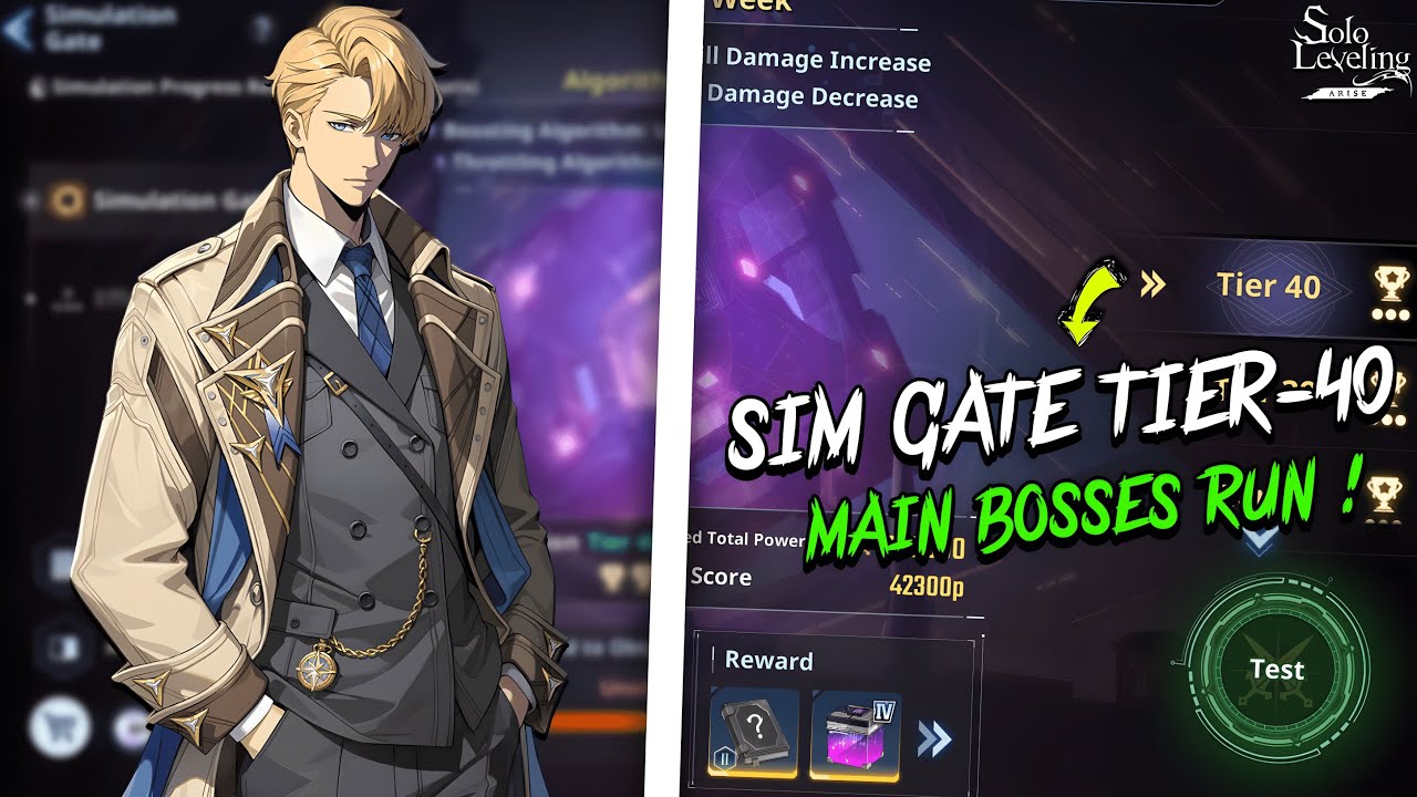 SIMULATION TIER-40 ! MAIN BOSSES ! MOBILE RUN ! SOLO LEVELING ARISE !