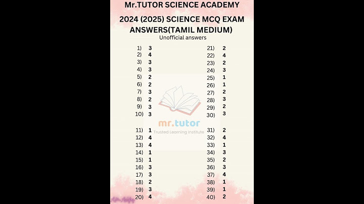 2024(2025) O/L SCIENCE MCQ ANSWERS | 2024 O/L EXAM MCQ ANSWER (TAMIL MEDIUM)