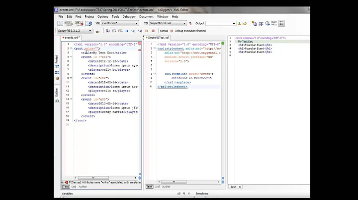 XSLT with XML and namespaces