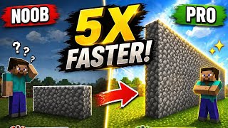 Minecraft Players Don’t Know This Trick 😱 Fast Wall Build!” 