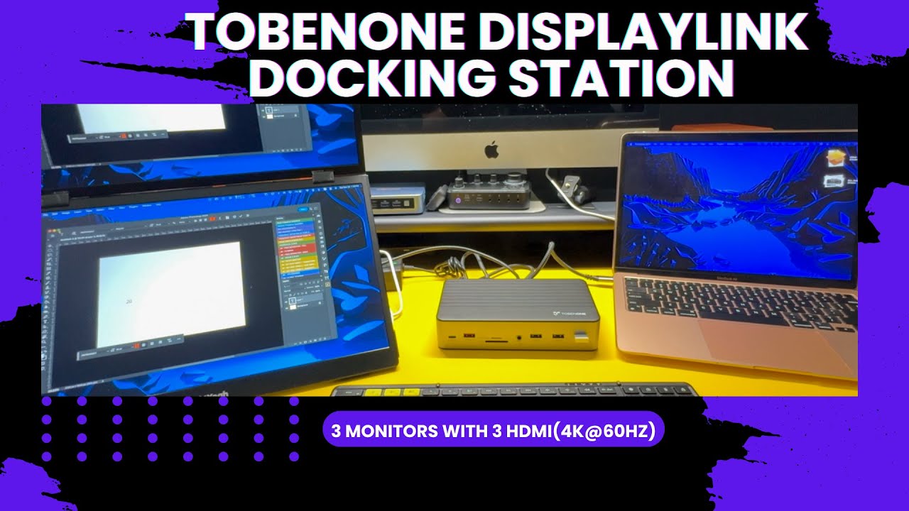 USB C Docking Station 3 Monitor With 120W Power Adapter, Displaylink Docking Station 3 HDMI For MacBook, Windows, And Chrome With USB C(3 HDMI, 5 USB, Ethernet, SD/microSD