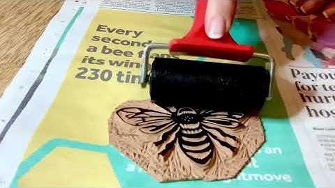 Buzzy Bee Linocut Print