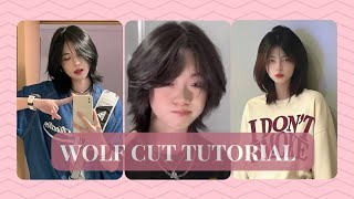 Wolf Cut tutorial ✨💮 #hairstyle #fashion #trending #viral #asthetic #wolfcut #styles #tutorial