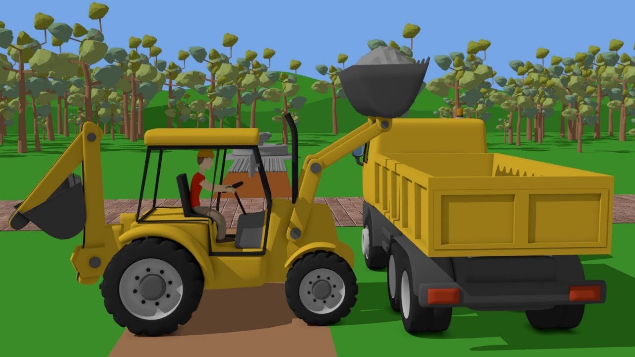 Truck and Mini Excavator with Hydraulic Hammer  Street and Construction Vehicles for Baby