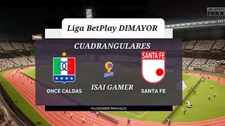 Once caldas vs Santa fe (goles) 1-1 Cuadrangulares 2024 Liga BetPlay DIMAYOR.