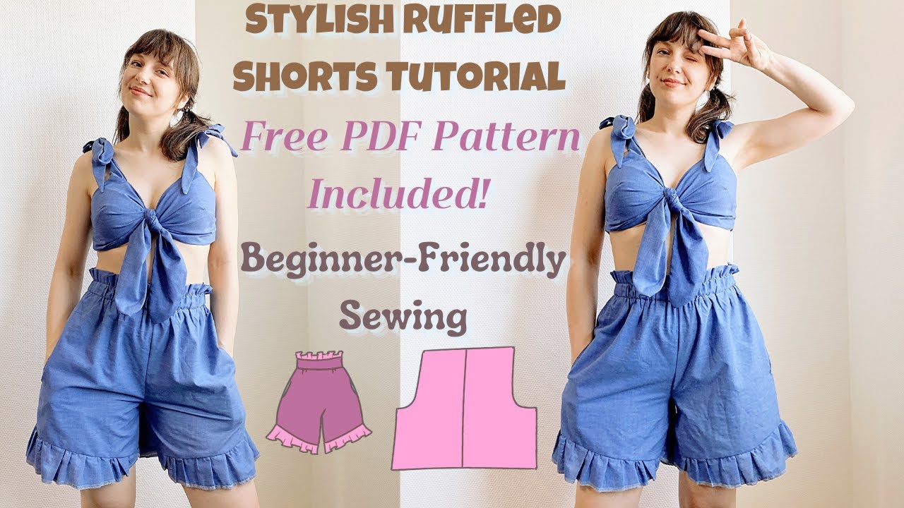 🌟 DIY Ruffle Hem Paper Bag Shorts | Step-by-Step Tutorial + Free ...