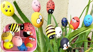 Egg shell Painting | garden decoration using egg shells | egg shell crafts | egg shell reuse ideas