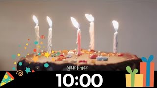 Happy Birthday Cake and Candles & Relaxing Happy Jazz 10 Minute Countdown Timer