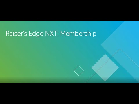 Blackbaud Raiser's Edge NXT: Membership Module