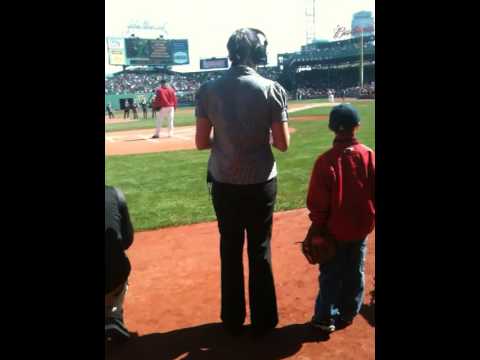 Anthony saying Play Ball at Fenway