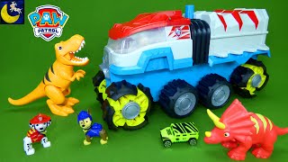 Paw Patrol DINO Patroller Dinosuar Rescue Vehicles Toys Unboxing for Kids Cars T-Rex Toy Video