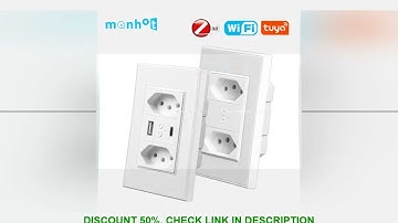 Tuya Smart Life Tomada USB WiFi Zigbee Brasil 10A 20A Tomada com Porta USB Tipo C Controle de Voz pa