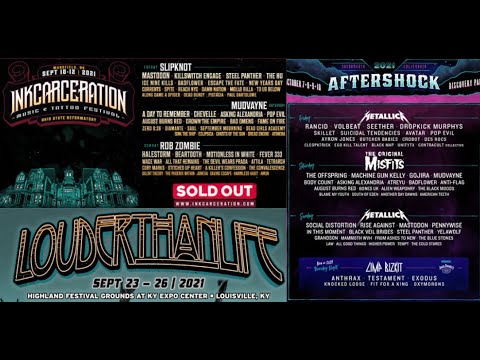 Vaccine proof or negative test need for Louder Than Life,  Aftershock Festival, and Inkcarceration