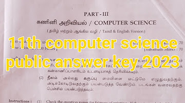11th computer science public exam answer key 2023|11th computer science public answer key