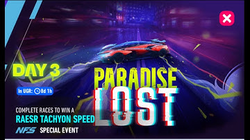 NFS No Limits | RAESR Tachyon Speed Paradise Lost | 0 Gold Spent | Day 3 Espionage | NFSNL