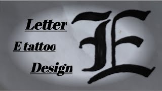 E old english alphabet design for tattoomaker