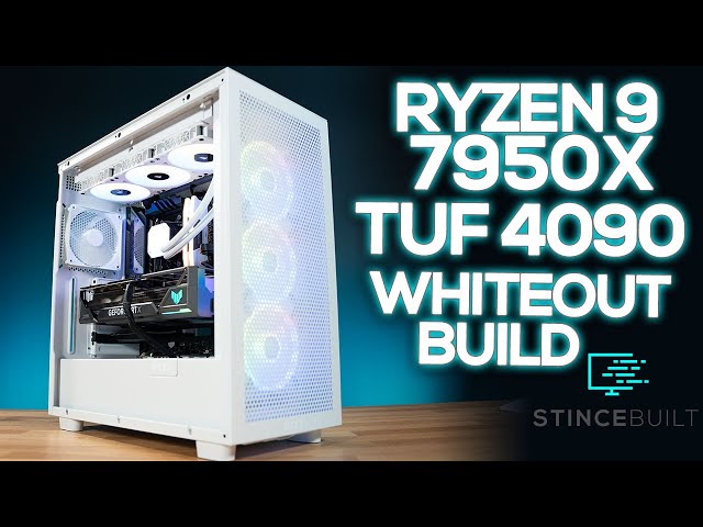 Whiteout NZXT H7 Flow w/ Ryzen 9 7950X + RTX 4090 TUF - YouTube