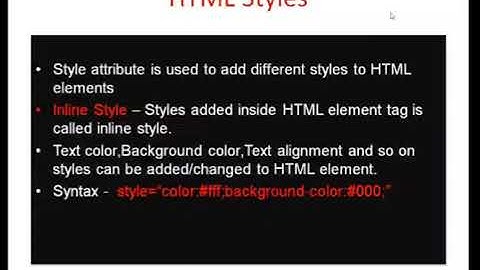 HTML Tutorial Part 3 - HTML Styles