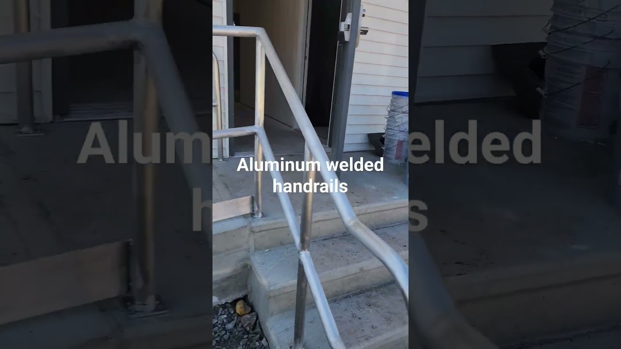 Aluminum handrails fabricated on-site for a rehab facility 