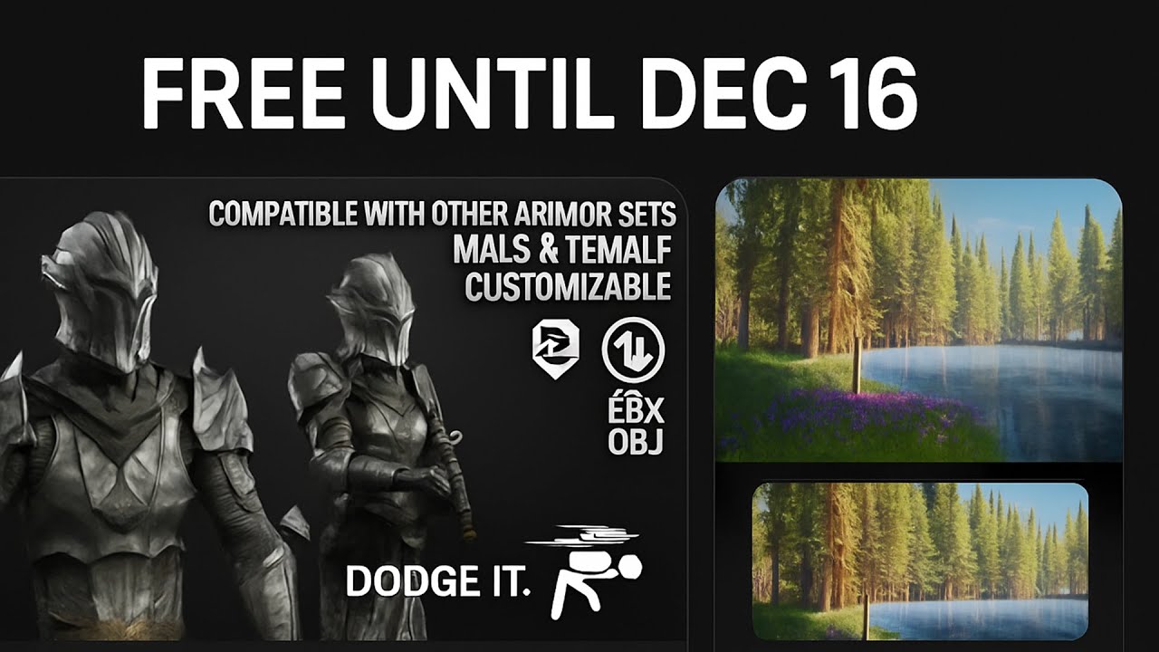 3 бесплатных ресурса Unreal Engine 5, которые нужно получить до 16 декабря (ограниченные по време...