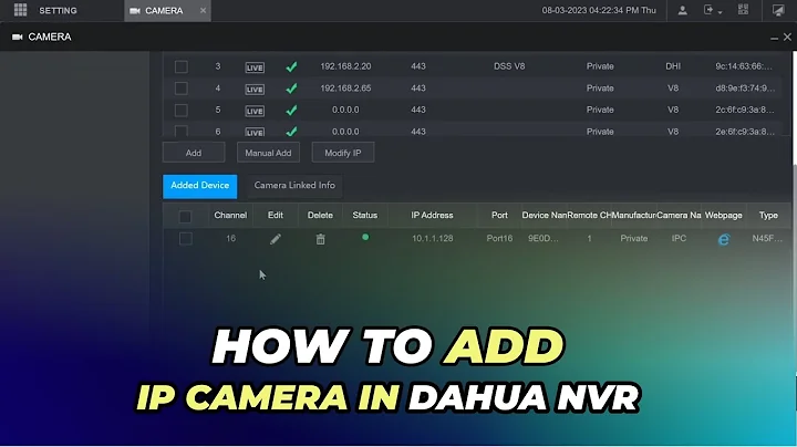 Dahua NVR IP Camera Setup