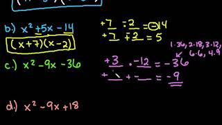 Factoring Trinomials Leading Coefficient is 1