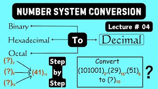 Lecture 04 | Binary to Decimal | Octal to Decimal | Hexadecimal to Decimal | Conversion