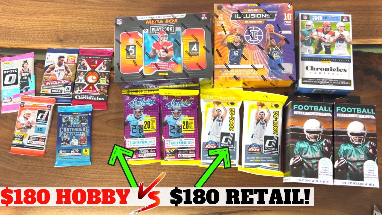 180 HOBBY PACKS vs 180 RETAIL Box Fat Packs Battle! YouTube