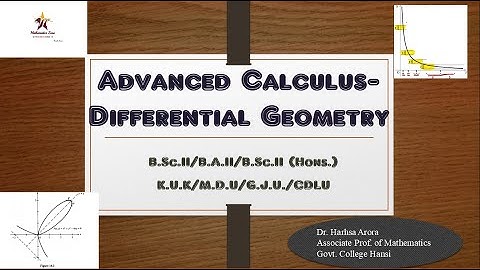 B.Sc.II/B.A.II Advanced Calculus- Differential Geometry-Curves in Space 8.4