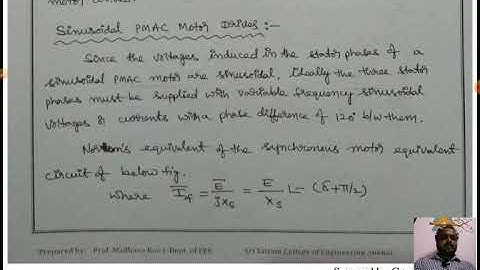 Lecture video_15EE82_Module_5_Starting of large synchronous motor,, PMAC_Madhava Rao.J