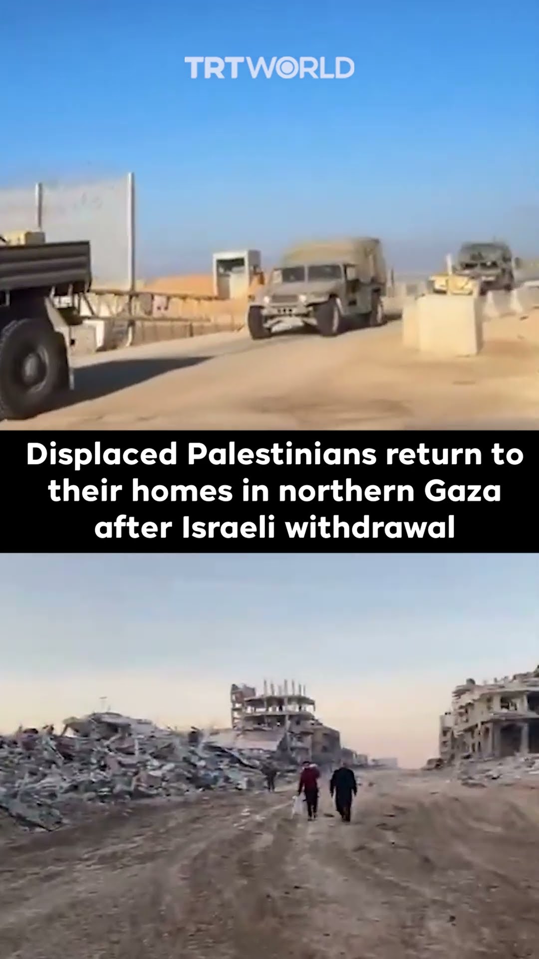 Displaced Palestinians return home after Israeli withdrawal