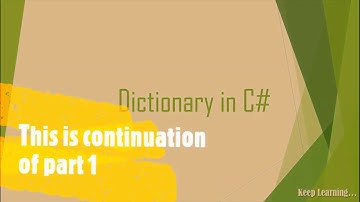 Dictionary in C# Part2