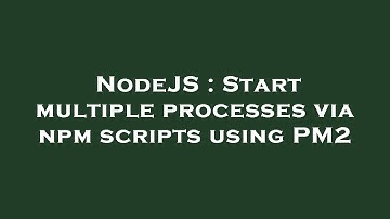 NodeJS : Start multiple processes via npm scripts using PM2