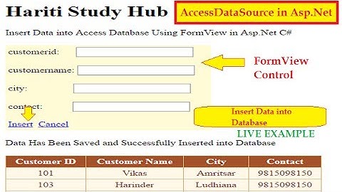 Insert Data into Access Database Using FormView Control in Asp.Net C# | Hindi | Online Classes