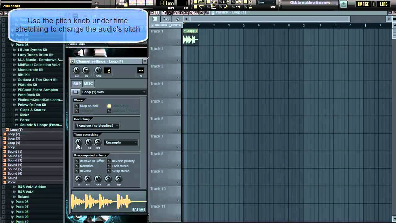 fl studio time stretching automation clip