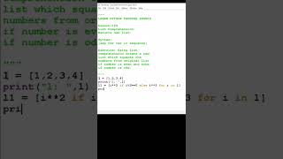 how to use if-else condition in list  comprehension in python #shorts #python #pythontricks