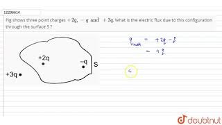 Fig shows three point charges `+2q, -q and + 3q`, What is the electric  flux due to this