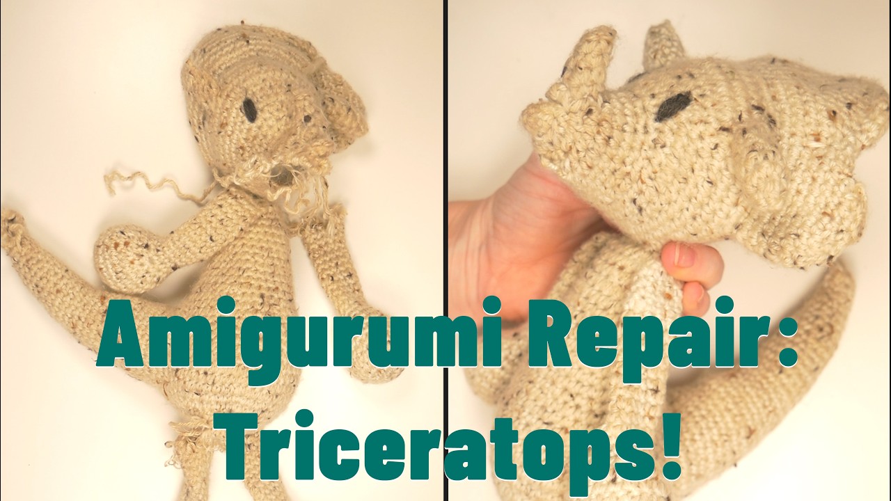 Amigurumi Repair: Making a Triceratops Whole Again