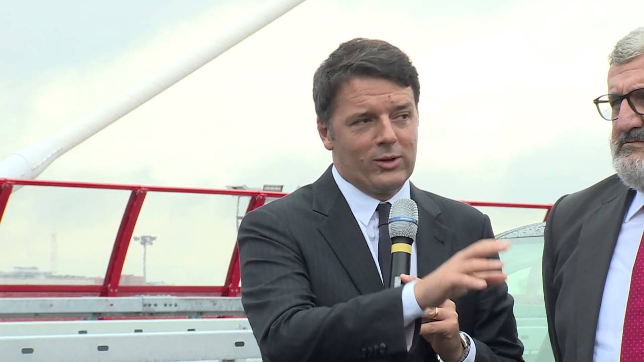 Renzi a Bari per l'inaugurazione del Ponte Asse Nord - Sud