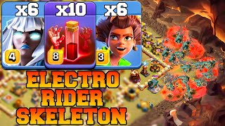 Root Rider Electro Titan Attack With Skeleton Spell !! 6 Root Rider + 6 Electro Titan + 10 Skeleton