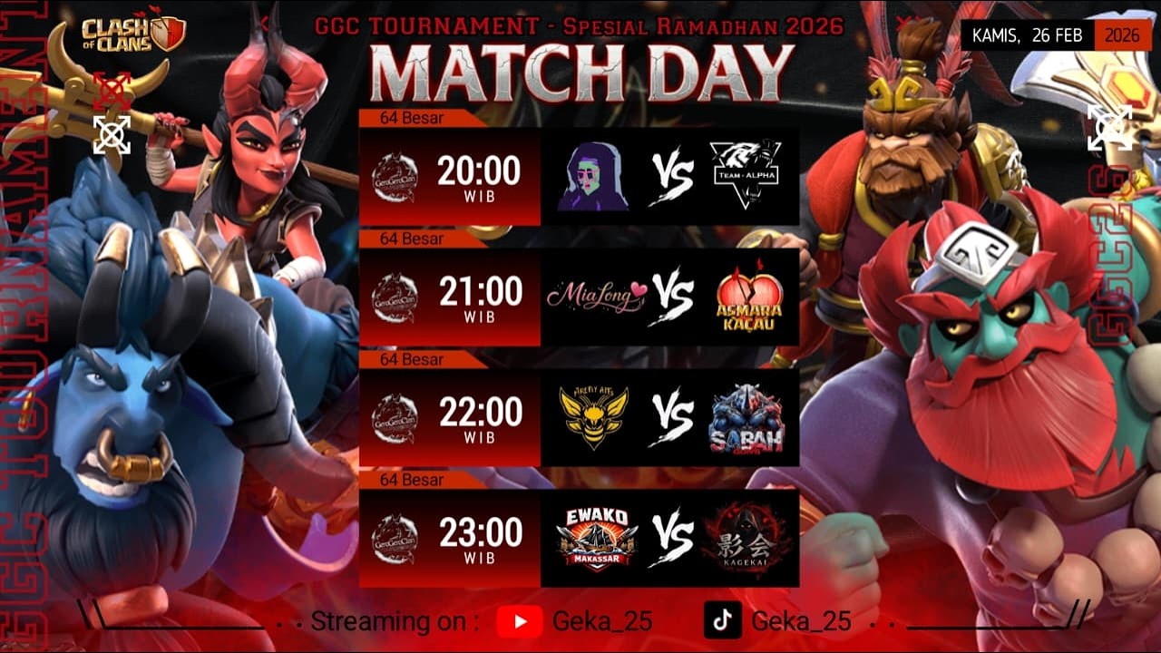 🔴 LIVE -  64 BESAR GEROGEROCLAN TOURNAMENT SPECIAL RAMADHAN - TH 18 PRO MATCH - CLASH OF CLANS