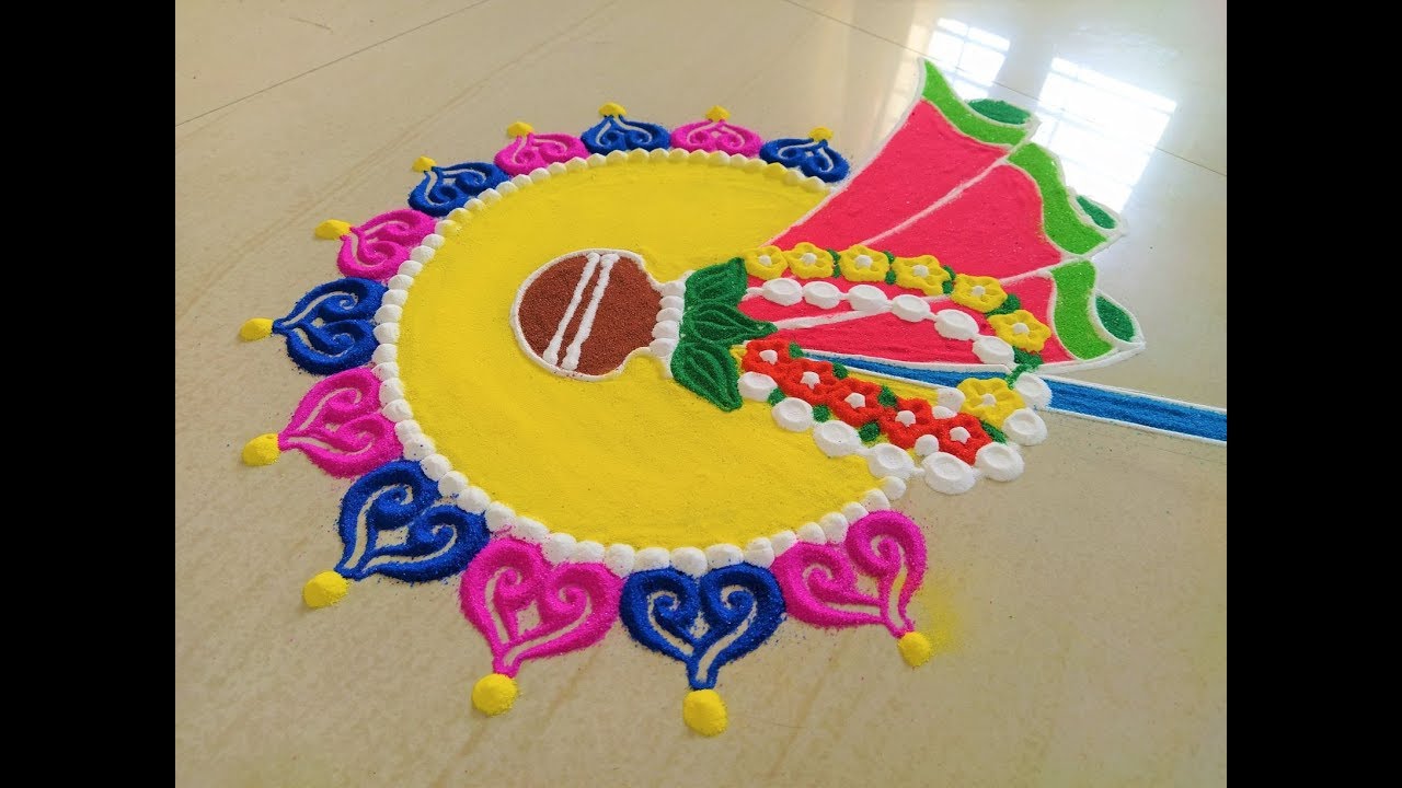 Gudi #padwa special rangoli design/ easy #ugadi rangoli ...