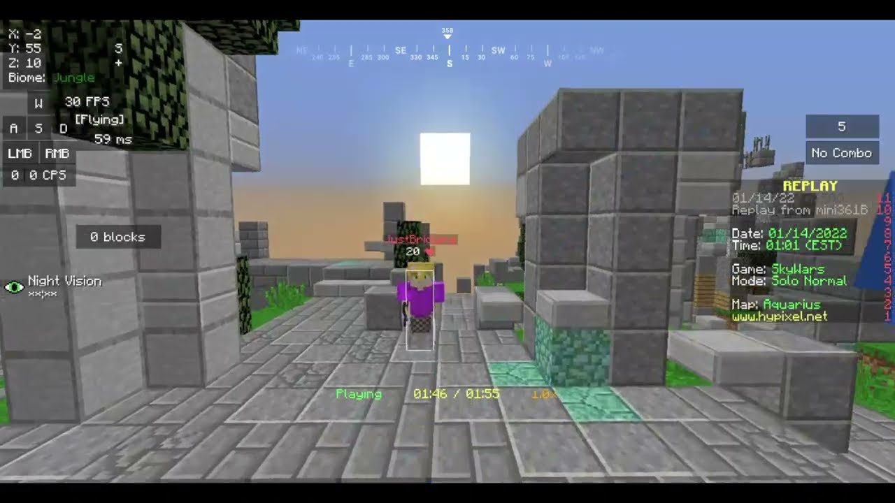 Hypixel Skywars 10 - 2 min Solo Normal 4 kill win