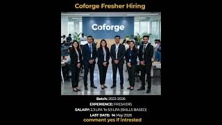 Coforge Fresher Hiring 2026 | Salary up to 5.5 LPA | 2022-2026 Batch